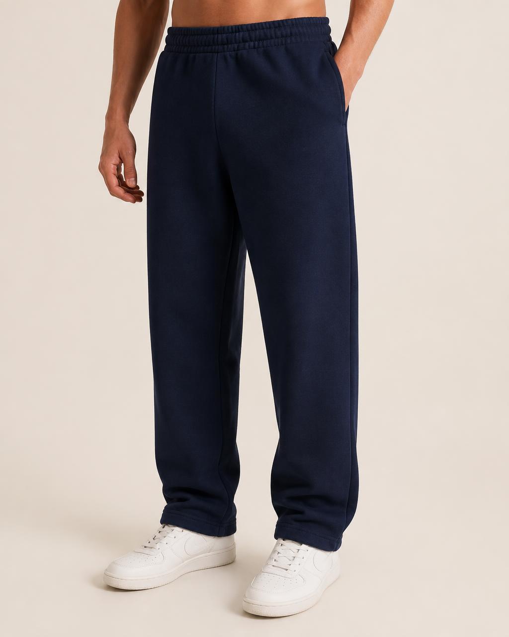 Navy relaxed sweatpants, full length